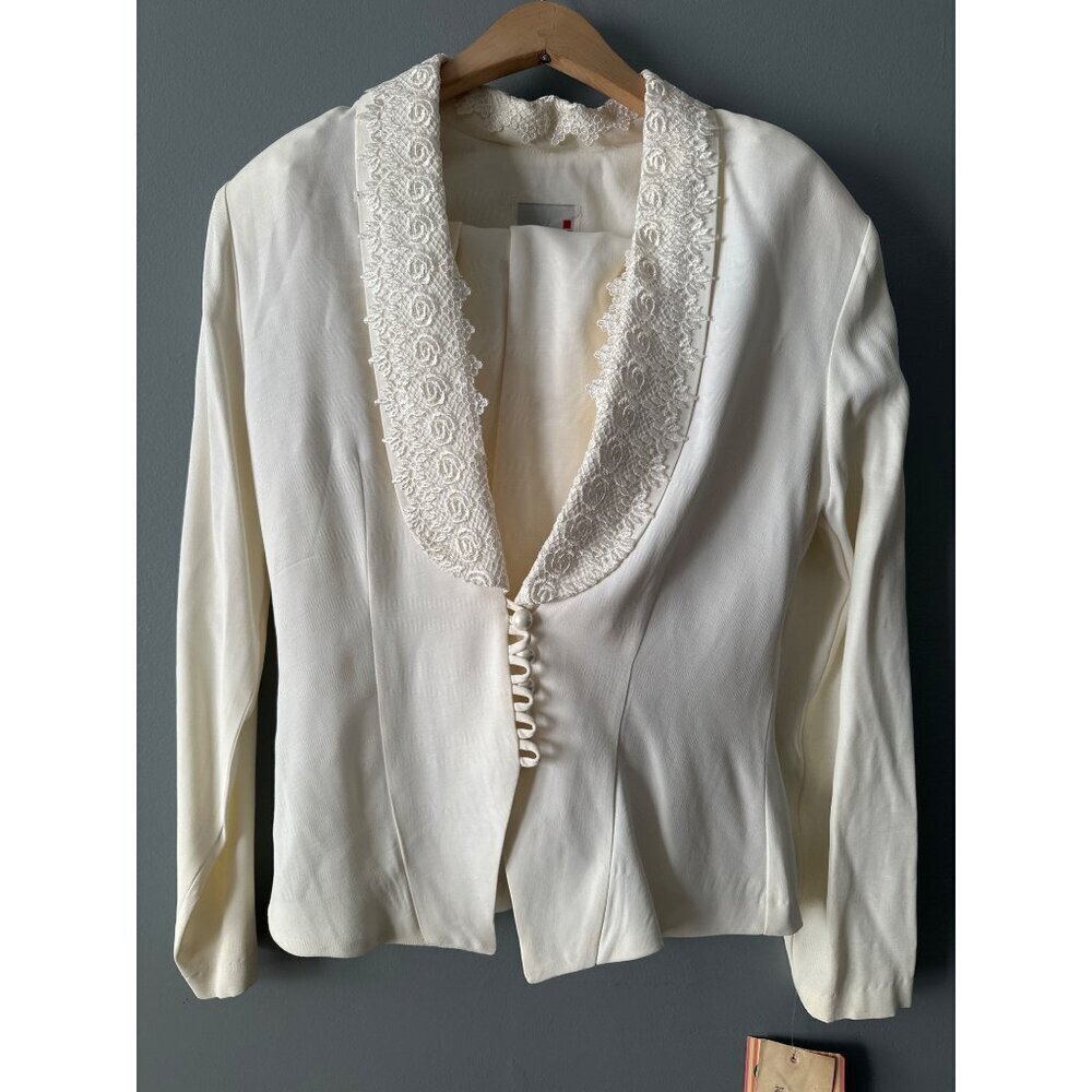 NWT Women’s 7/8 Scarlett Ivory Two-Piece Blazer & Skirt Set Old Money Academia